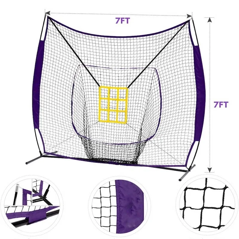 7x7ft Large Pocket Baseball Training Net